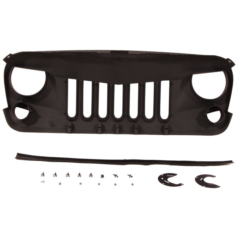 Front Grille for 2007-2018 Jeep Wrangler JK Bumper Grills Grill Cover Black