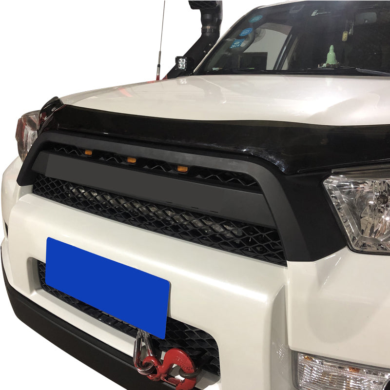 Front Grille For 2012-2015 Toyota 4Runner Bumper Grill Grills Cover W/3 LED Light Black