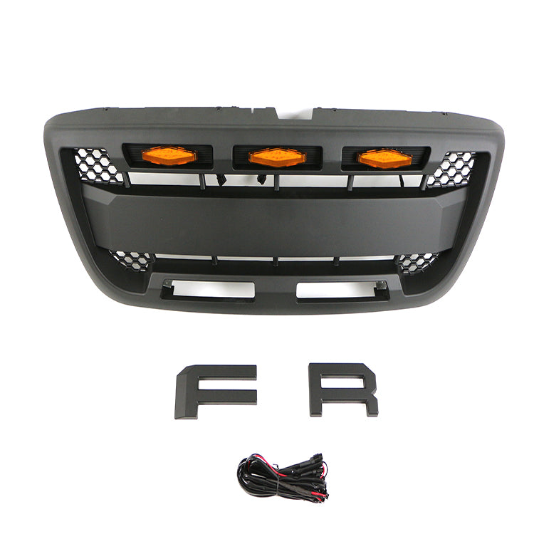 Front Grille For 1998 1999 2000 Ford Ranger Bumper Grill Grills W/Letters & Light Black
