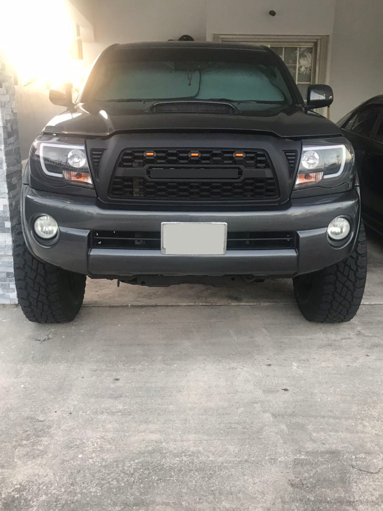 Front Grille For 2005-2011 Toyota Tacoma With Side Light Bumper Grills Grill Cover Black
