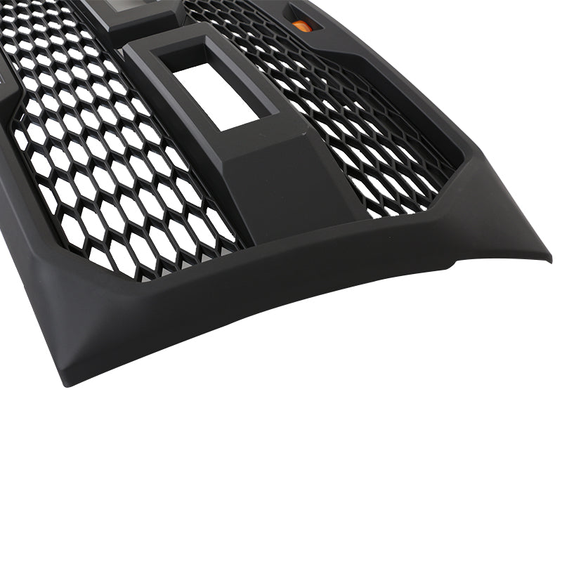 Front Grille For 2009 2010 2011 2012 2013 2014 Ford F150 Super Duty Raptor Style Grills Grill W/3 Light Black