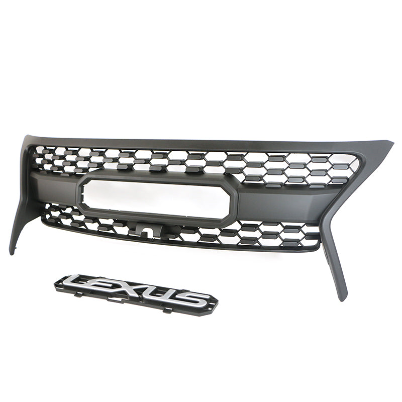 Front Grille For 2013 2014 2015 Lexus LX570 Front Center Mesh Grill Cover With 4 LED Lights Black