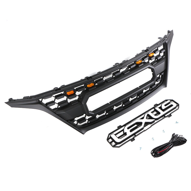 For 2009 2010 2011 2012 Lexus RX270 300 330 350 400 450 Front Grille Front Center Mesh Grille Grill Cover With 4 LED Lights Black