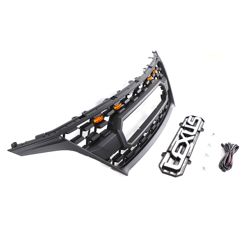 For 2009 2010 2011 2012 Lexus RX270 300 330 350 400 450 Front Grille Front Center Mesh Grille Grill Cover With 4 LED Lights Black