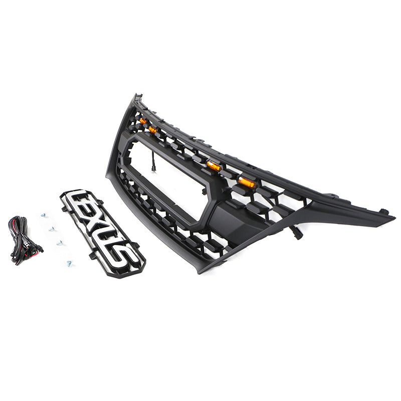 For 2009 2010 2011 2012 Lexus RX270 300 330 350 400 450 Front Grille Front Center Mesh Grille Grill Cover With 4 LED Lights Black