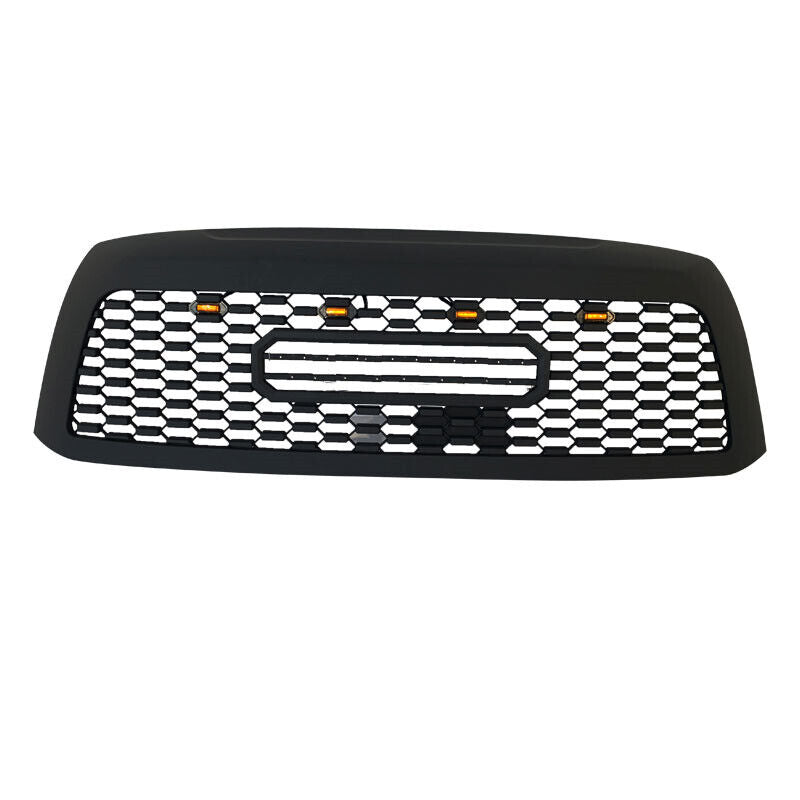 Front Grille For 2010 2011 2012 2013 2014 2015 2016 2017 2018 Toyota Sequoia TRD Bumper Grilles Replacement Grill With 4 Led Lights Black