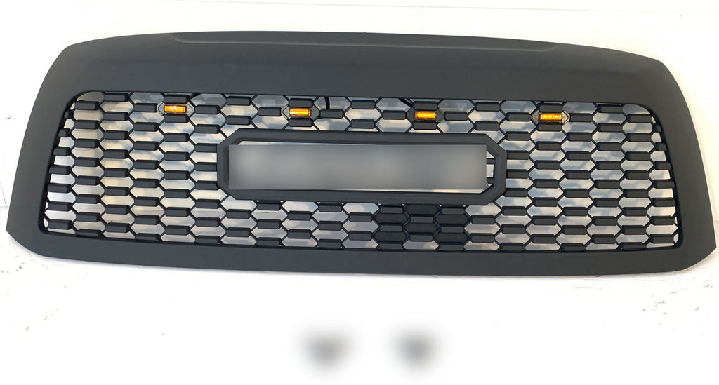 Front Grille For 2010 2011 2012 2013 2014 2015 2016 2017 2018 Toyota Sequoia TRD Bumper Grilles Replacement Grill With 4 Led Lights Black
