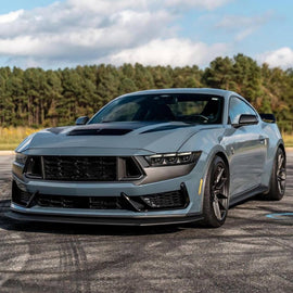 Front Lip Compatibility with 2024 2025 Mustang Front Bumper Lower Diffuser Chin Lip Protection Trim Splitter Spoiler Kit 3PCS (Painted Black)