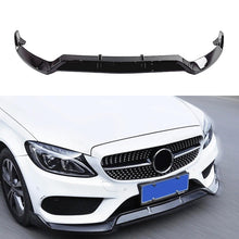 Load image into Gallery viewer, Front Lip Compatibility with 2015-2018 C Class W205 AMG Sport Models Front Bumper Chin Lip Splitter Spoiler Gloss Black