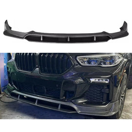 Front Lip Compatibility with 2020-2023 X6 G06 M Sport Front Bumper Lower Valance Chin Lip Splitter Spoiler Kit 4PCS (Carbon Fiber Style)