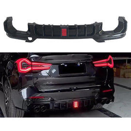 For 2022-2024 X3 G01 M40i M Sport LCI Style Rear Bumper Chin Lip Kit Spoiler Splitter W/LED Light Gloss Black