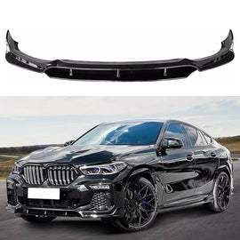 Front Lip Compatibility with 2020-2023 X6 G06 M Sport Front Bumper Lower Valance Chin Lip Splitter Spoiler Kit 4PCS (Gloss Black)
