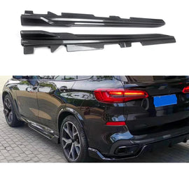 Side Skirts Compatibility with 2018-2023 X3 X3M G01 X4 X4M G02 Rocker Panel Door Extension Lips Pair Diffuser Bumper Lip Splitter (Carbon Fiber Style)