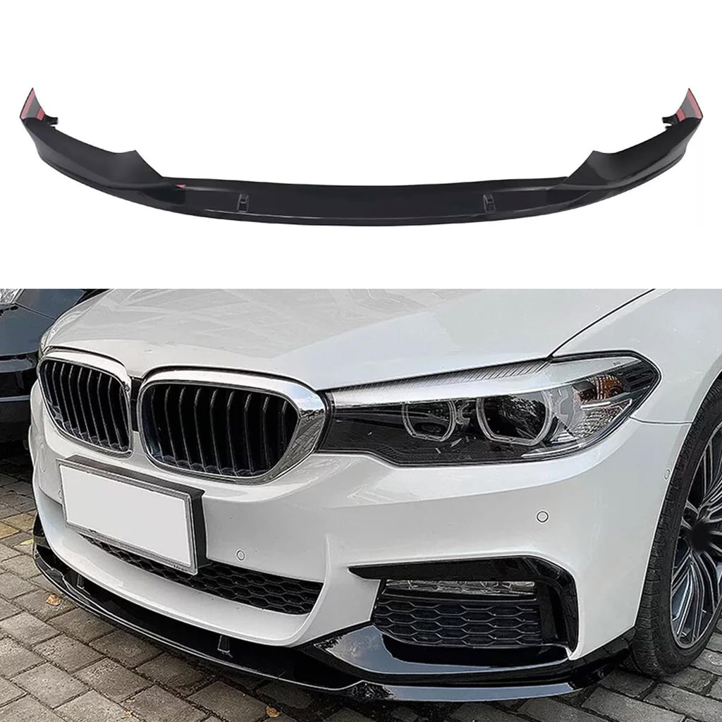 Front Lip Compatibility with 2017-2020 5 Series G30 G31 M Sport Front Bumper Diffuser Chin Lip Splitter Spoiler Kit 3PCS (Gloss Black)