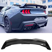 Load image into Gallery viewer, Spoiler for 2024 2025 Mustang DH Performance Style Rear Trunk Wing Lid Spliter W/Smoke Gurney Flap Gloss Black