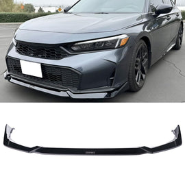 Front Lip Compatibility with 2025 UP Civic 11.5th Gen Yofer Style Front Bumper Chin Lip Spoiler Splitter Kit Gloss Black