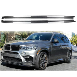Side Skirts Compatibility with 2015-2019 5 Series F15 X5 F85 X5M F16 X6 F86 X6M Rocker Panel Line Door Extension Lips Pair Diffuser Bumper Lip Splitter (Carbon Fiber Style)