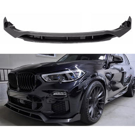 For 2019-2023 X5 G05 M Sport Front Bumper Lower Valance Chin Lip Splitter Spoiler Kit (Carbon Fiber)
