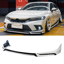 Front Lip Compatibility with 2022-2024 Civic Yofer Style Front Bumper Chin Lip Splitter Spoiler Kit Black White