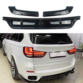Rear Diffuser Compatibility with 2014-2018 X5 F15 Rear Bumper Chin Diffuser Kit Spoiler Splitter (Gloss Black)