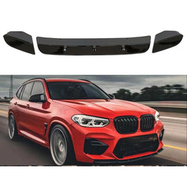 Front Bumper Lip Compatibility with 2019-2021 X3M F97 X4M F98 M Competition Sport Front Diffuser Chin Lip Air Dam Splitter Spoiler (Gloss Black)