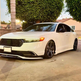 Front Bumper Lip Compatibility with 2023-2024 Accord 11th Front Diffuser Chin Lip Splitter Spoiler BodyKit (Pearl White Black)