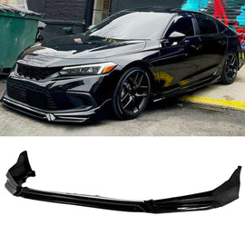 Front Lip Compatibility with 2022-2024 Civic Yofer Style Front Bumper Chin Lip Splitter Spoiler Kit Black