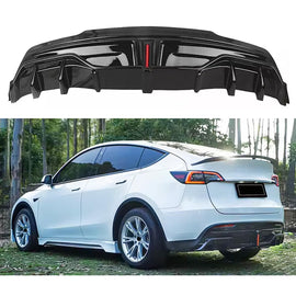 Rear Diffuser Lip Compatibility with 2020-2023 Model Y Yofer Style Rear Bumper Diffuser Spoiler Splitter with Light Gloss Black