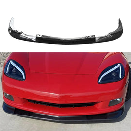 Front Lip Compatibility with 2005-2013 Corvette C6 Base Models | ZR1 Style Front Bumper Diffuser Chin Lip Splitter Spoiler Kit 3PCS (Carbon Fiber Style)