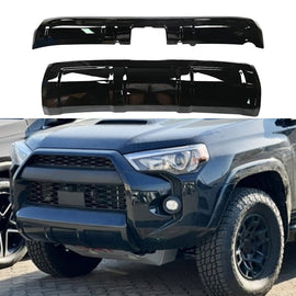 Compatible with 2014-2024 4Runner Front Bumper Lower Valance Panel Bumper Molding ABS Replacement (Gloss Black, Front + Rear)