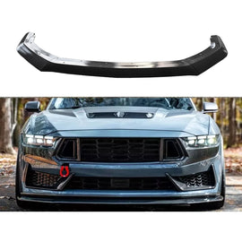 Front Lip Compatibility with 2024 2025 Mustang Front Bumper Lower Diffuser Chin Lip Protection Trim Splitter Spoiler Kit 3PCS (Carbon Fiber Style)