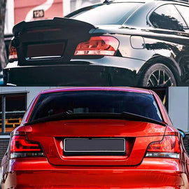 Rear Spoiler Compatibility with 2007-2013 1 Series E82 125i 128i 135i Coupe PSM Style Rear Trunk Spoiler Wing Lid Splitter Bodykit ABS (Gloss Black)