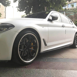 Side Skirts Compatibility with 2017-2022 5 Series G30 G31 F90 M5 Rocker Panel Line Door Extension Lips Pair Diffuser Bumper Lip Splitter (Carbon Fiber Style)