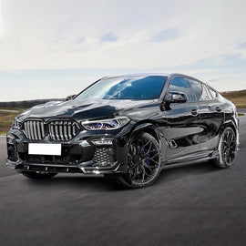 Front Lip Compatibility with 2020-2023 X6 G06 M Sport Front Bumper Lower Valance Chin Lip Splitter Spoiler Kit 4PCS (Gloss Black)