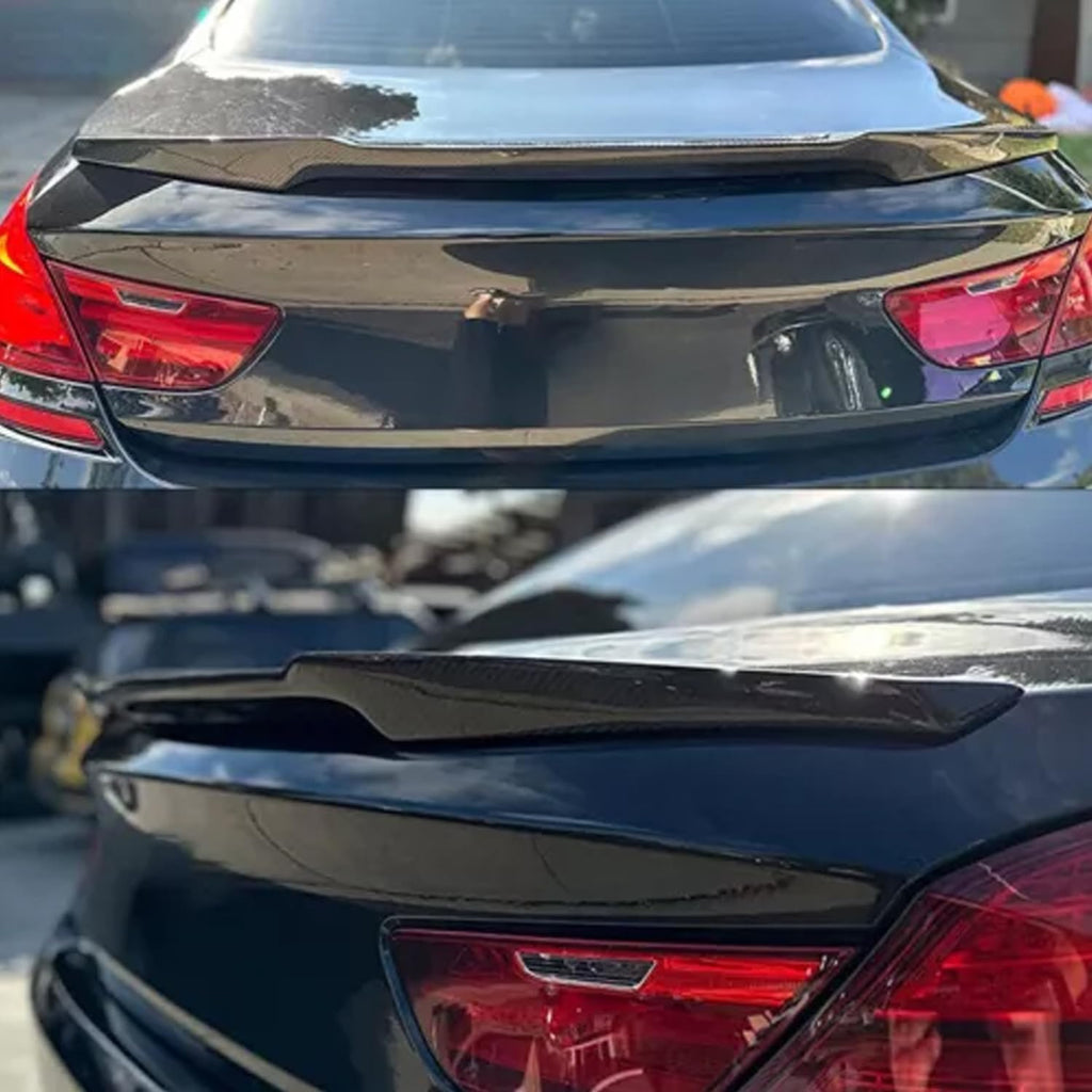 Rear Spoiler Compatibility with 2012-2018 6 Series F06 640i 650i M6 M4 Style Rear Trunk Wing Lid Spliter (Carbon Fiber Style)