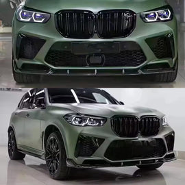 Front Lip Compatibility with 2019-2022 F95 X5M M Sport Front Bumper Lower Valance Chin Lip Splitter Spoiler Kit (Gloss Black)