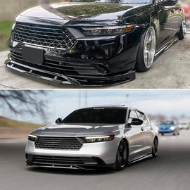 Front Bumper Lip Compatibility with 2023-2024 Accord 11th Front Diffuser Chin Lip Splitter Spoiler BodyKit (Gloss Black)