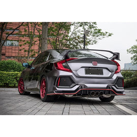 Rear Spoiler Compatibility with Civic 10th Gen 2016-2021 Rear Trunk Lid Spoiler Wing JDM Type-R Style ABS Primer Black