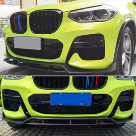 For 2018-2020 X3 X4 G01 G02 M Sport Front Chin Diffuser Lip Air Dam ABS Splitter Spoiler (Carbon Fiber Style)