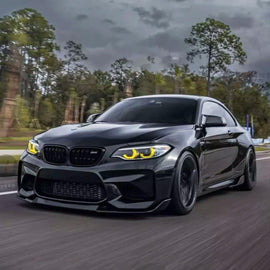 Front Bumper Lip Compatibility with 2019-2021 F87 M2 CS Style Front Chin Diffuser Lip Air Dam Splitter Spoiler (Gloss Black)