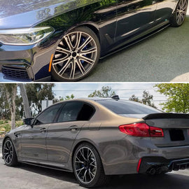 Side Skirts Compatibility with 2017-2022 5 Series G30 G31 F90 M5 Rocker Panel Line Door Extension Lips Pair Diffuser Bumper Lip Splitter (Gloss Black)