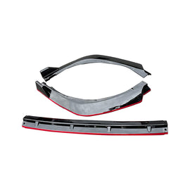 Compatibility with 2021-2022 Camry XLE LE Front Bumper Lip Front Chin Lip Spoiler Splitter Gloss Black with Red Line 3PCS