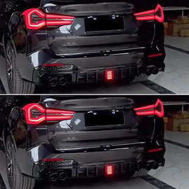 For 2022-2024 X3 G01 M40i M Sport LCI Style Rear Bumper Chin Lip Kit Spoiler Splitter W/LED Light Gloss Black