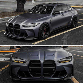 Front Grille Compatibility with 2021-2024 G80 M3 G82 G83 M4 CSL Style Front Bumper Grill Cover Replacement Gloss Black