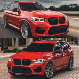 Front Bumper Lip Compatibility with 2019-2021 X3M F97 X4M F98 M Competition Sport Front Diffuser Chin Lip Air Dam Splitter Spoiler (Gloss Black)