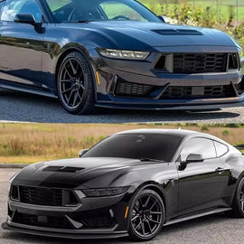 Front Lip Compatibility with 2024 2025 Mustang Front Bumper Lower Diffuser Chin Lip Protection Trim Splitter Spoiler Kit 3PCS (Matte Black)