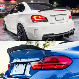 Rear Spoiler Compatibility with 2007-2013 1 Series E82 125i 128i 135i Coupe PSM Style Rear Trunk Spoiler Wing Lid Splitter Bodykit ABS (Carbon Fiber)