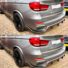 Load image into Gallery viewer, Rear Diffuser Compatibility with 2014-2018 X5 F15 Rear Bumper Chin Diffuser Kit Spoiler Splitter (Carbon Fiber Style)