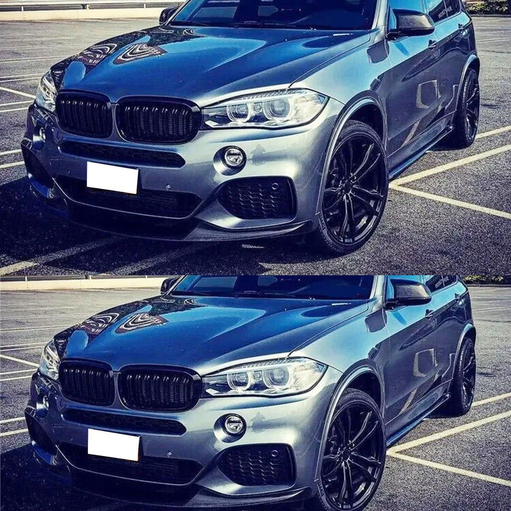 Side Skirts Compatibility with 2015-2019 5 Series F15 X5 F85 X5M F16 X6 F86 X6M Rocker Panel Line Door Extension Lips Pair Diffuser Bumper Lip Splitter (Carbon Fiber Style)