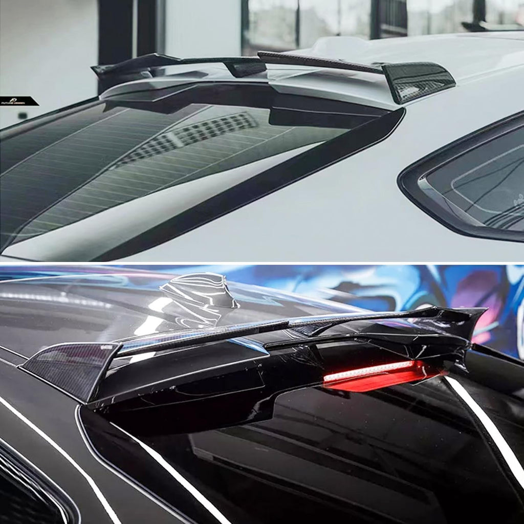 Rear Roof Spoiler Compatibility with 2020-2024 X6 G06 M Sport Rear Trunk Spliter Wing Lid (Carbon Fiber Style)